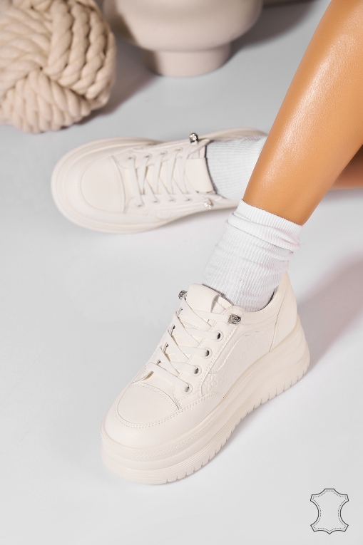 Adidasi Piele Naturala Bej Kasey - Img 2