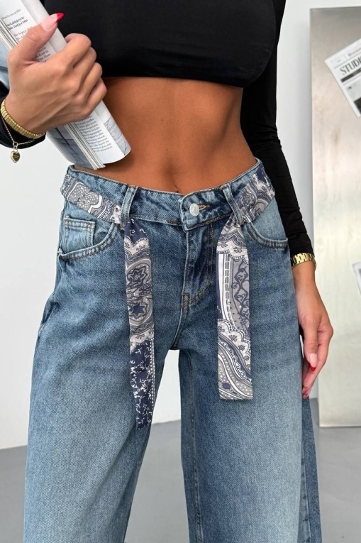 Blugi Damă Oversize Albastri Beatris - Img 4