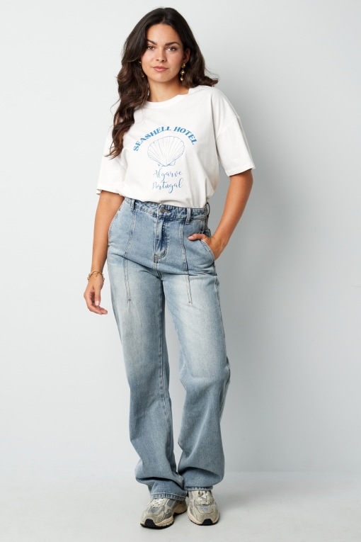 Blugi Regular Fit Albastri Aliviya - Img 5