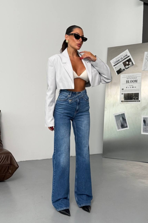 Blugi Regular Fit Albastri Jazveen - Img 2