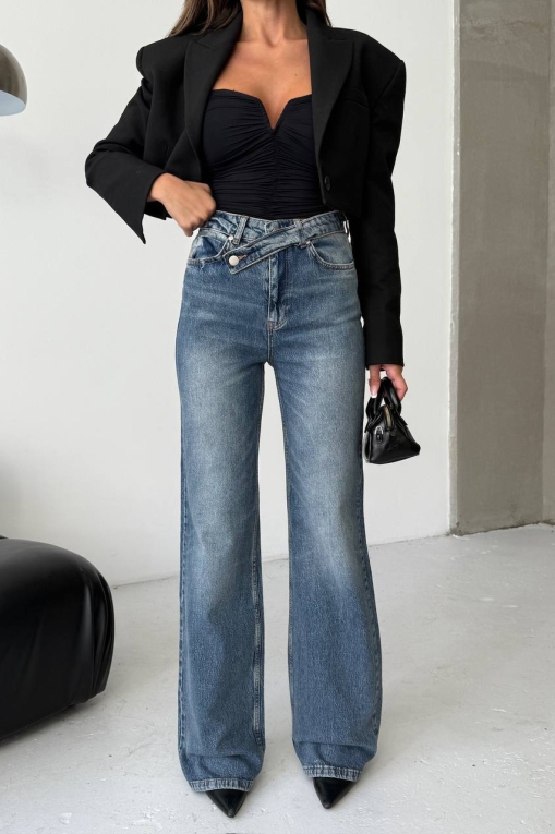 Blugi Regular Fit Albastri Sansa - Img 4