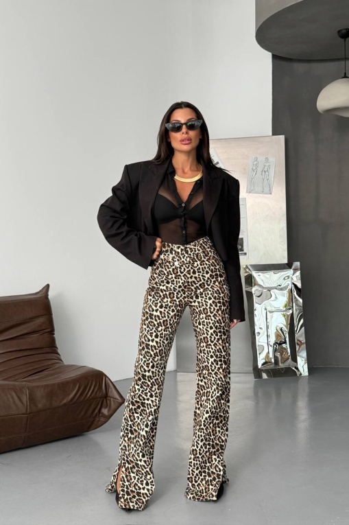Blugi Regular Fit Animal Print Kasia - Img 3