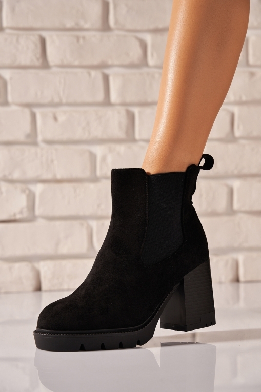 Botine dama Imblanite Negre din Piele Ecologica Intoarsa Raine - Img 2