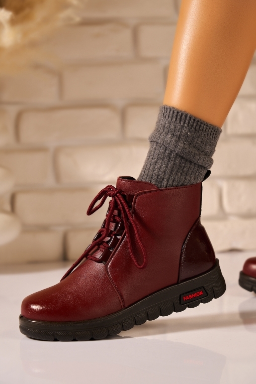 Ghete Dama Imblanite Bordo din Piele Ecologica Ryhan - Img 4