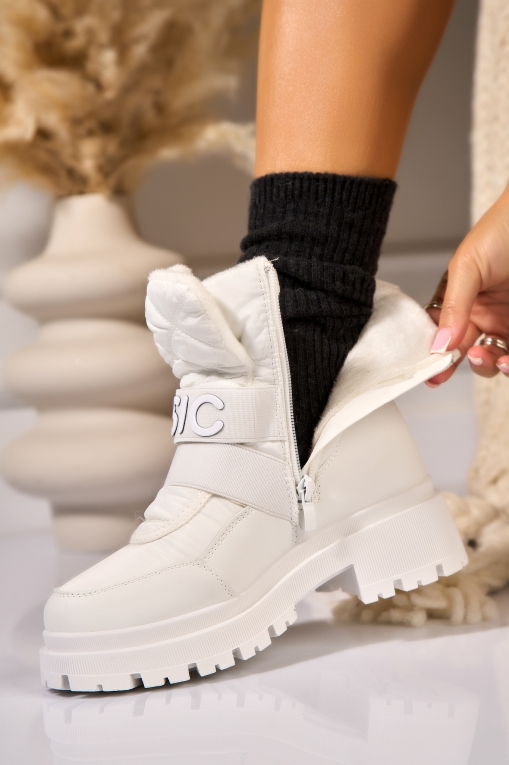 Ghete Dama Toamna Albe din Piele Ecologica Lylia - Img 4