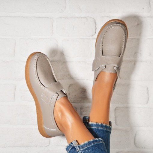 Mocasini dama Piele Naturala Gri Genesi - Img 3