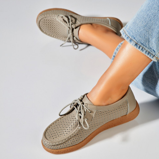 Mocasini dama Piele Naturala Gri Jyana - Img 5