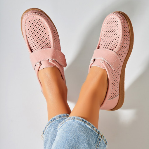 Mocasini dama Piele Naturala Roz Takari - Img 6