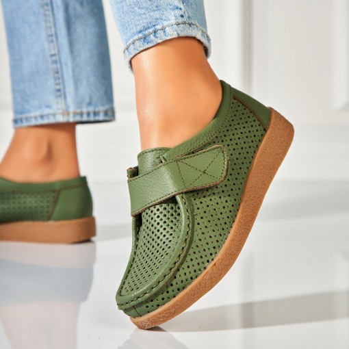 Mocasini dama Piele Naturala Verzi Takari - Img 5