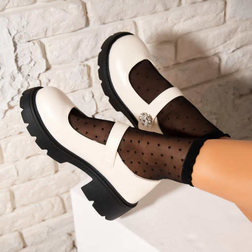 Pantofi dama casual Bej din Piele Ecologica Blaise - Img 3