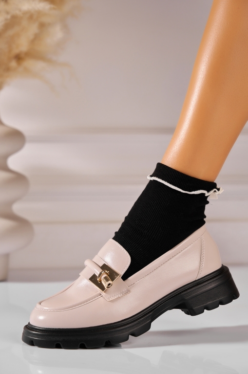 Pantofi dama casual Bej din Piele Ecologica Jalicia - Img 2