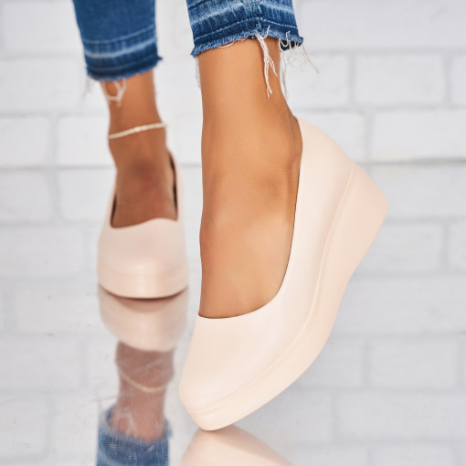 Pantofi dama casual Bej din Piele Ecologica Penny - Img 3