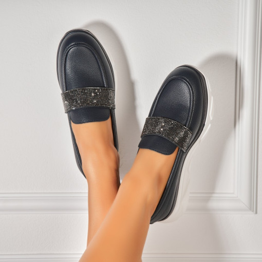 Pantofi dama casual Bleumarin din Piele Ecologica Akai - Img 3