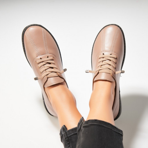 Pantofi dama casual Camel din Piele Ecologica Emmere - Img 3