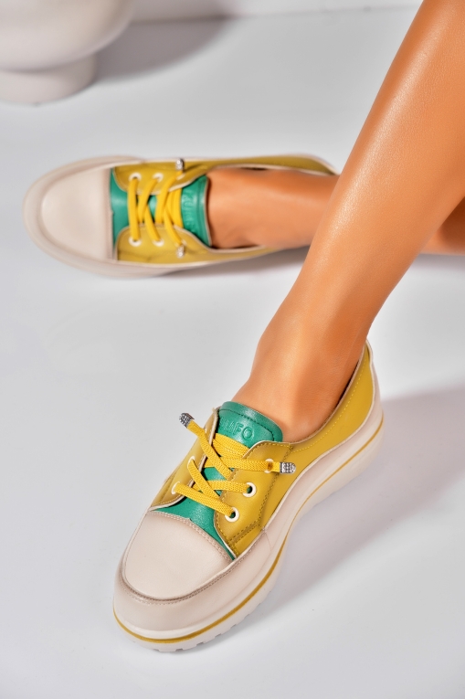 Pantofi dama casual Galbeni din Piele Ecologica Talisa - Img 2