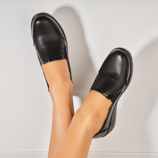 Pantofi dama casual Negri din Piele Ecologica Amilia - Img 3
