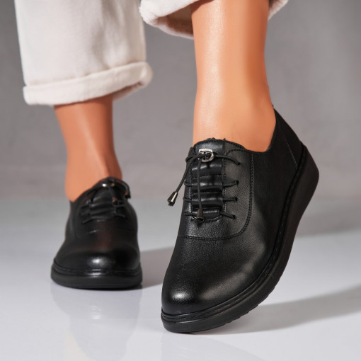 Pantofi dama casual Negri din Piele Ecologica Amyah - Img 2
