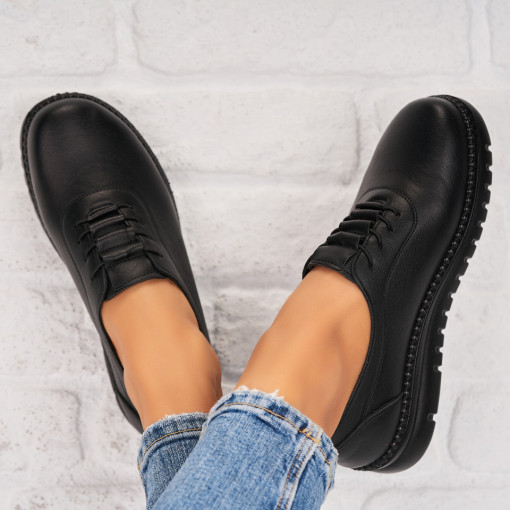 Pantofi dama casual Negri din Piele Ecologica Analia - Img 3
