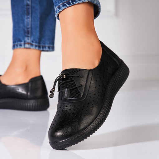 Pantofi dama casual Negri din Piele Ecologica Esai - Img 3