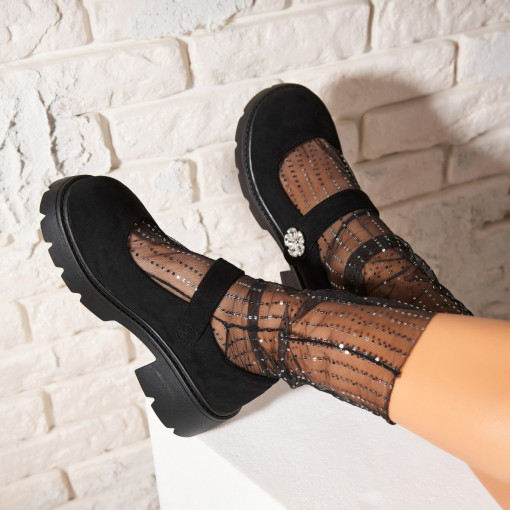 Pantofi dama casual Negri din Piele Ecologica Intoarsa Blaise - Img 3