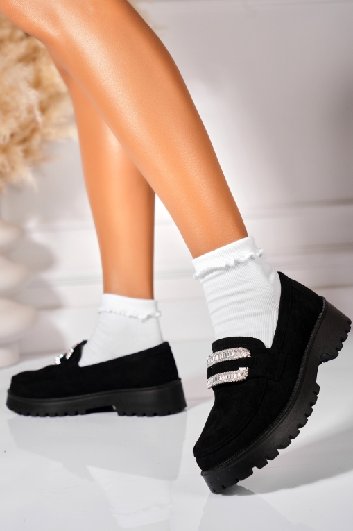 Pantofi dama casual Negri din Piele Ecologica Intoarsa Lilika - Img 3