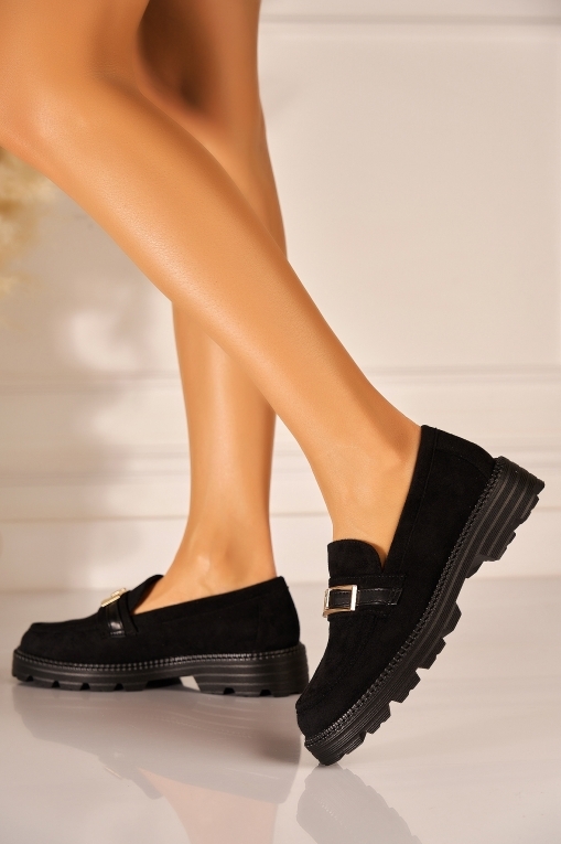 Pantofi dama casual Negri din Piele Ecologica Intoarsa Rylyn - Img 2