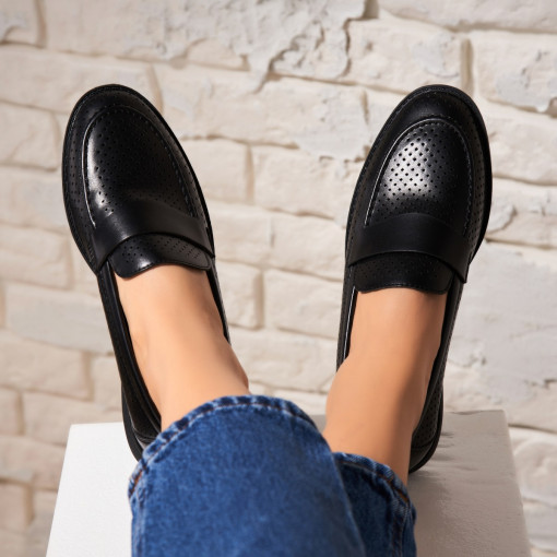 Pantofi dama casual Negri din Piele Ecologica Mykia - Img 2