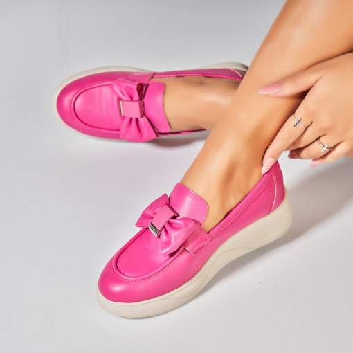 Pantofi dama casual Roz din Piele Ecologica Nikita - Img 3