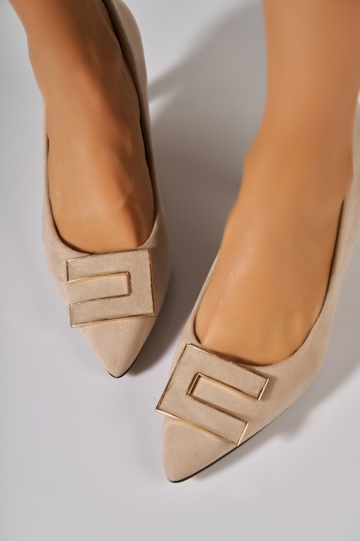 Pantofi dama stiletto Kaki din Piele Ecologica Intoarsa Veyza - Img 2