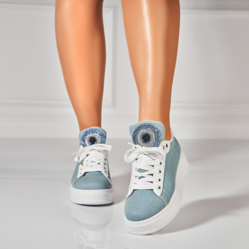 Adidasi Dama Albastri din Textil Amita - Img 2