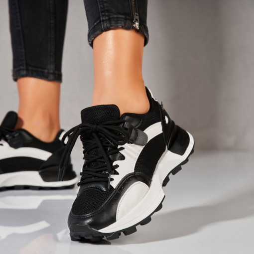 Adidași damă Negri din Piele Ecologica Arale - Img 3