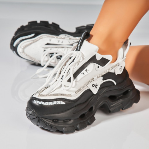 Adidasi Dama Negri din Piele Ecologica Ylva2 - Img 2