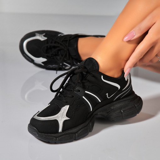 Adidasi Dama Negri din Piele Ecologica Zakyia - Img 2