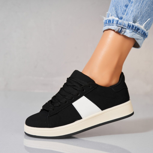 Adidași damă Piele Ecologica Intoarsa Negru Cynia - Img 2