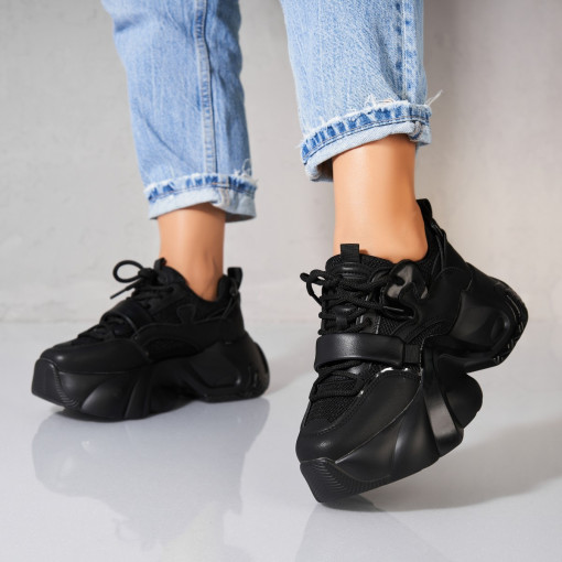 Adidași damă Piele Ecologica Negru Enza - Img 3