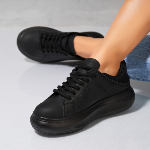 Adidași damă Piele Ecologica Negru Sekai - Img 3