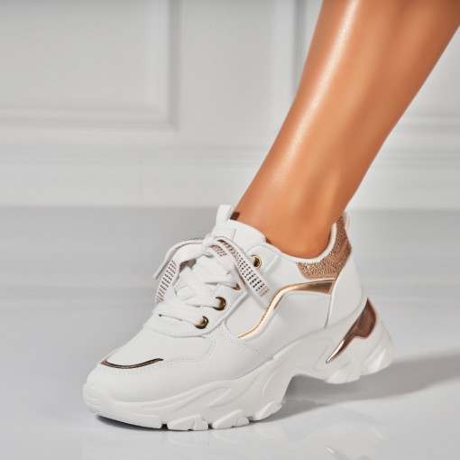 Adidasi Dama Roz Auriu din Piele Ecologica Taja - Img 3