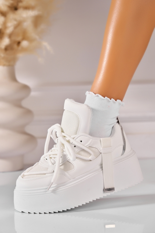 Adidași de damă Piele Ecologica Alb Nikte - Img 3