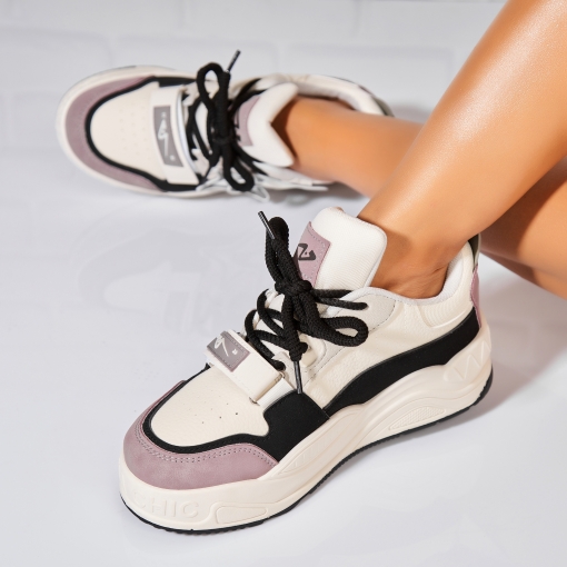 Adidași de damă Piele Ecologica Bej Oakley - Img 2