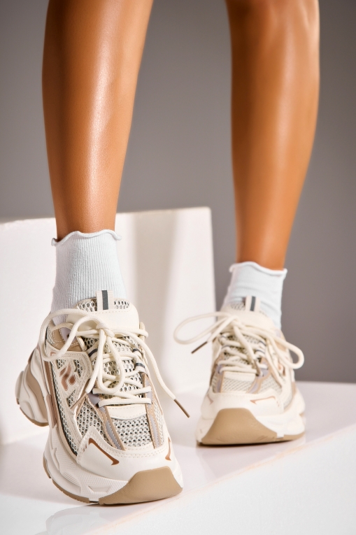 Adidași de damă Piele Ecologica Bej Zinaida - Img 2