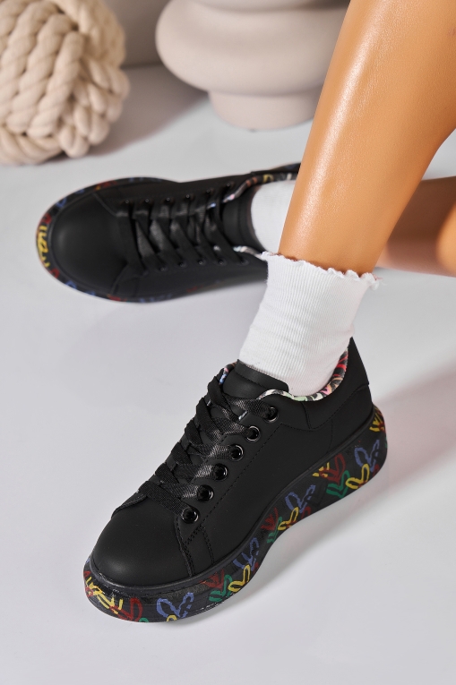 Adidași de damă Piele Ecologica Negru Marylu - Img 2