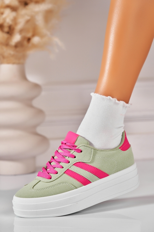 Adidași de damă Piele Ecologica Verde Lanora - Img 3