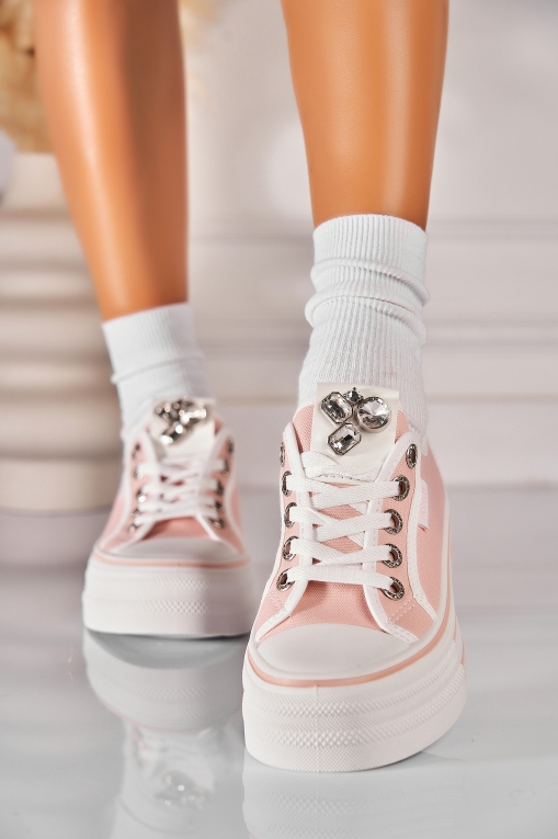 Adidași de damă Textil Roz Deisy - Img 3