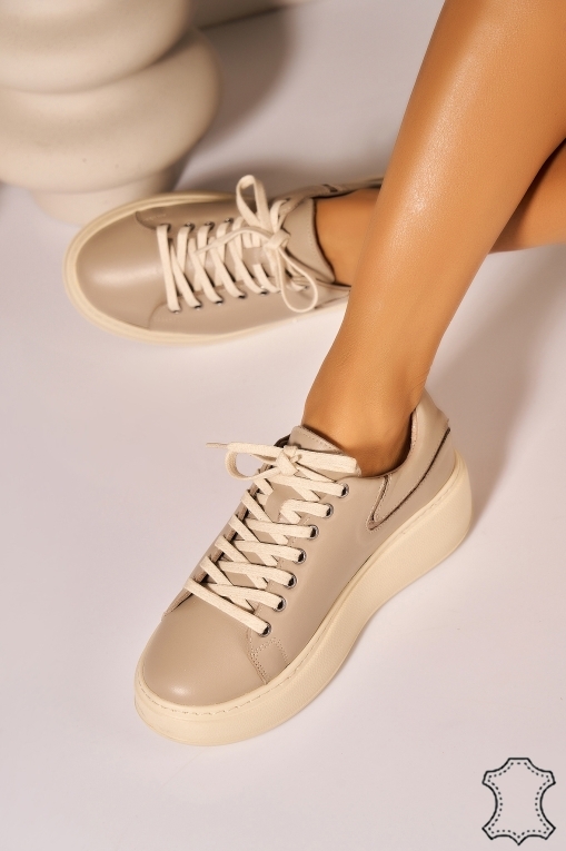Adidasi Piele Naturala Kaki Auryn - Img 2
