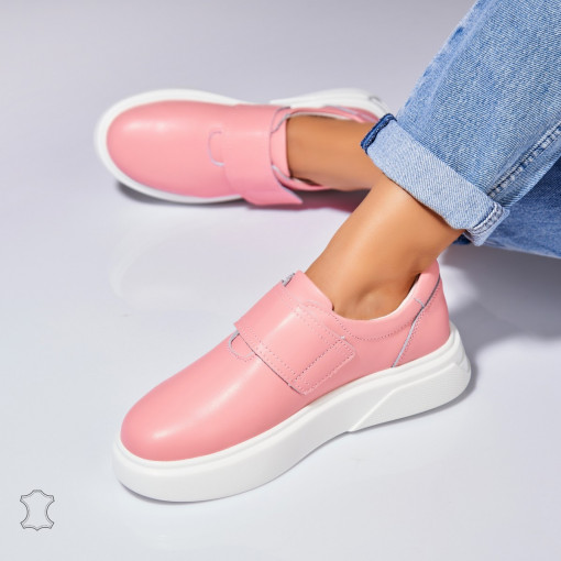 Adidasi Piele Naturala Roz Zeyda - Img 3