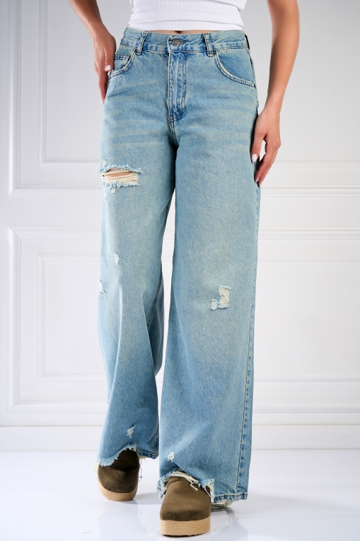 Blugi Damă Oversize Albastri Ganisha - Img 2