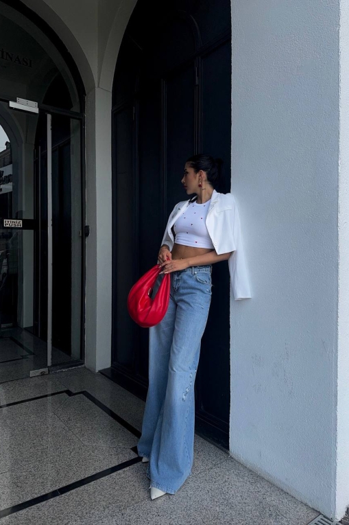 Blugi Damă Oversize Albastri Skyler - Img 2