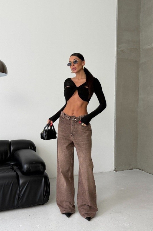 Blugi Damă Oversize Maro Irelyn - Img 2