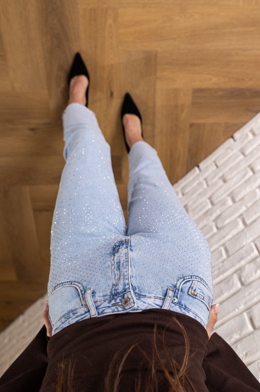 Blugi Mom Fit Albastri Jocelyn2 - Img 1