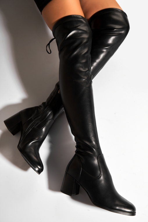 Cizme Dama Imblanite Negre din Piele Ecologica Skylor - Img 3